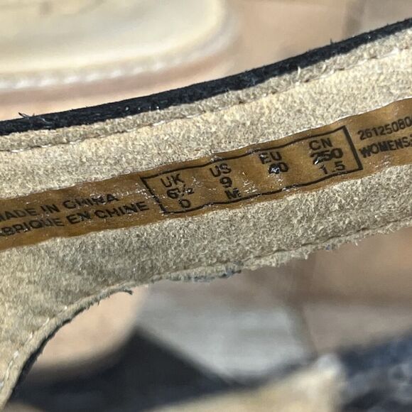 Clarks Womens Size 9M Black Aisley Tulip Sandals Suede Wedge Heels Slingback - Picture 10 of 10